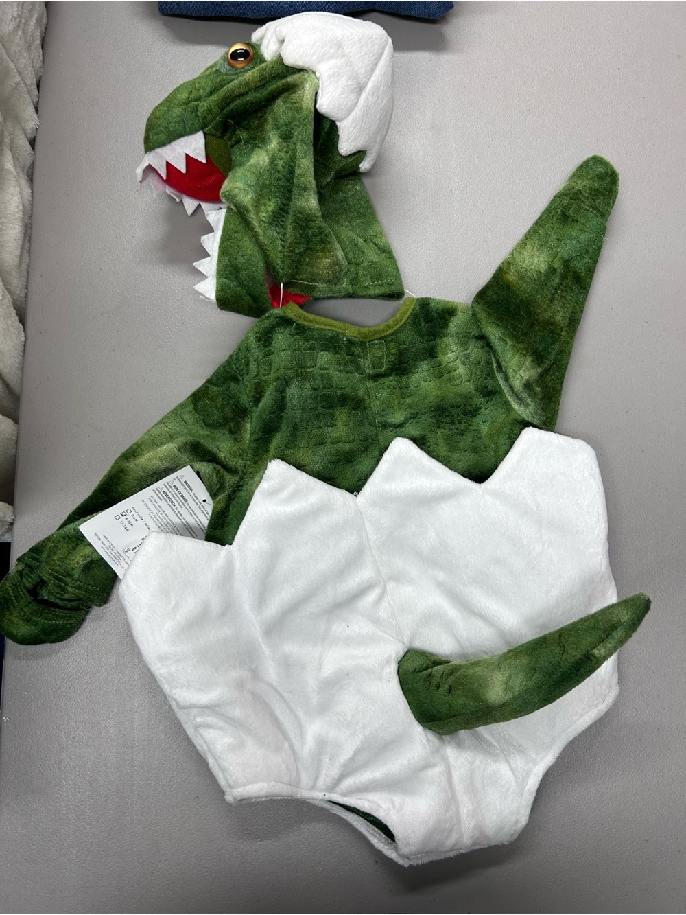 Pottery Barn T-Rex Hatching Egg Baby Dinosaur Halloween Costume 12-24 Month NWT - Picture 8 of 9